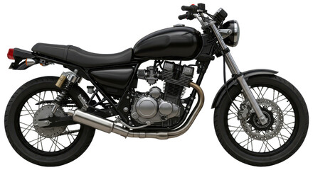 Isolated Black Motorcycle