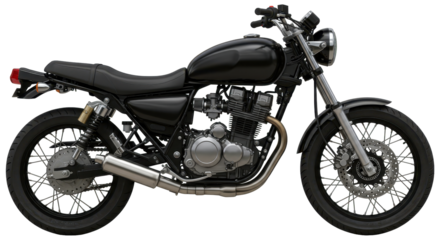 Isolated Black Motorcycle