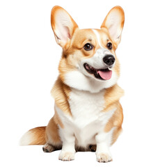 Adorable Corgi Sitting, Studio Shot, Happy Expression