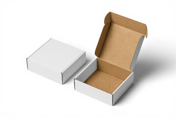 Blank White Cardboard Packaging Boxes Mockup for Product Presentation