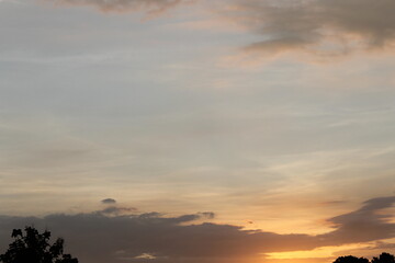 Tke sky with sunshine and clouds