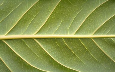 Obraz premium Close-up Detailed Green Leaf Texture Nature Background
