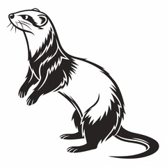 ferret silhouette black vector