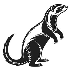 ferret silhouette black vector