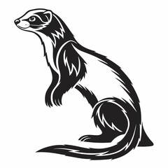 ferret silhouette black vector