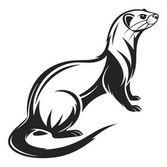 ferret silhouette black vector