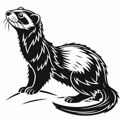 ferret silhouette black vector