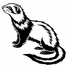 ferret silhouette black vector
