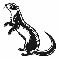 ferret silhouette black vector