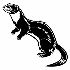 ferret silhouette black vector