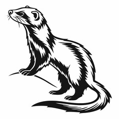 ferret silhouette black vector