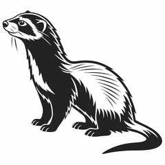 ferret silhouette black vector