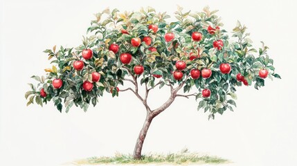 Fototapeta premium Abundant apple tree orchard harvest autumn