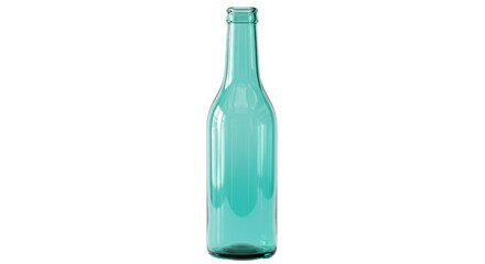 Isolated Tall Turquoise Glass Bottle