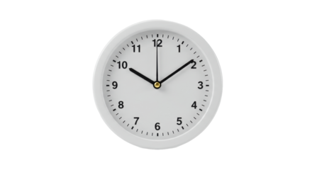 Isolated Minimalist White Wall Clock