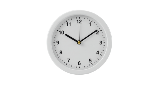 Isolated Minimalist White Wall Clock