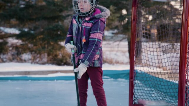 Young hockey player on the ice