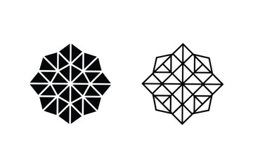 Geometric Mandala Designs Black, White, Triangle, Line Art, Octagon