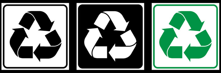 Set of recycling icons, plastic recycle symbol set, set of plastic recycling vector icons in different colour, recycle, symbol, vector, 