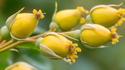 Obraz premium Closeup Vibrant Yellow Rose Buds Nature Photography