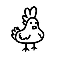 chicken hen hen png cartoon cute line handwrite doodle art decorate element