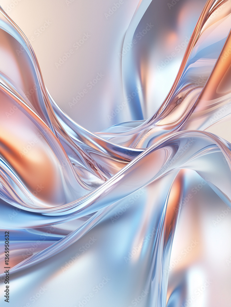 Poster smooth flowing gradient with metallic shades creating an elegant liquid-like texture in a peaceful a