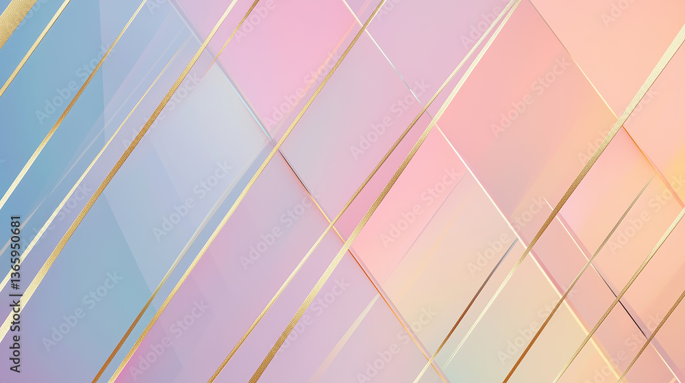 Poster soft pastel gradients create a serene backdrop with golden accents for a calming atmosphere in conte