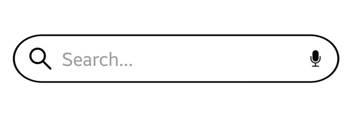 Simple search bar as part of user interface design. Vector illustration