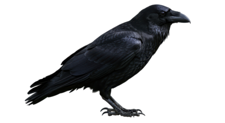 Isolated Detailed Raven Portrait