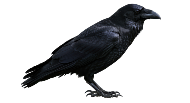 Isolated Detailed Raven Portrait