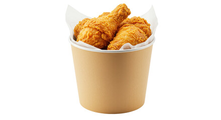 Isolated Bucket of Fried Chicken