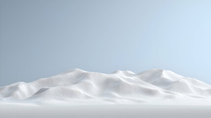 Fototapeta premium Snowy Mountain Range Against Light Blue Sky