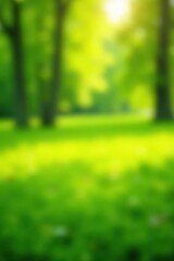 Blurred green and yellow bokeh, sunlit meadow feel, fresh, dreamy