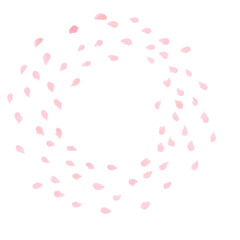 円形に浮遊する桜の花びら