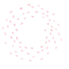 円形に浮遊する桜の花びら