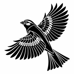 finch sihouette black vector 