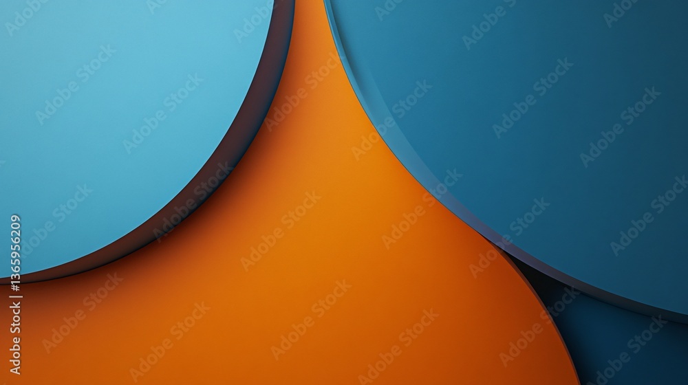 Poster Abstract background showing orange and blue circles creating geometric shapes