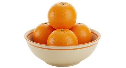 Isolated Oranges in Bowl