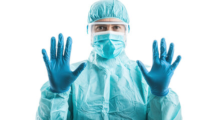 Medical professional in protective gear hospital setting health environment close-up surgical context