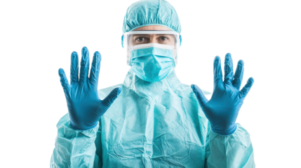 Medical professional in protective gear hospital setting health environment close-up surgical context