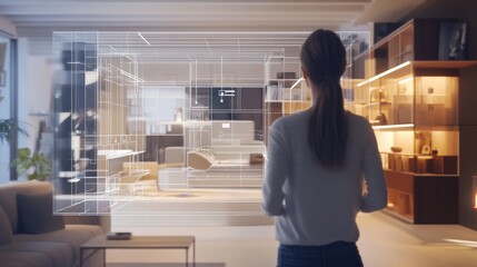 An AI powered virtual interior design assistant, creating personalized home designs based on user preferences and space layouts, Design tech style