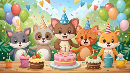 Cartoon Animals Birthday Party