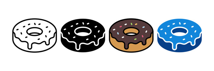 Donut Icon Set Multiple Style Collection