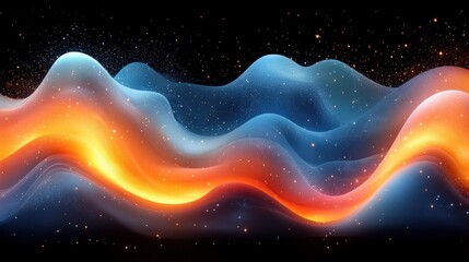 Obraz premium Abstract Waves of Light and Color in Cosmic Space Background