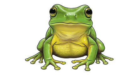 Isolated Cartoon Illustration of a Green Tree Frog