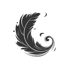 Elegant Feather in Abstract Swirl