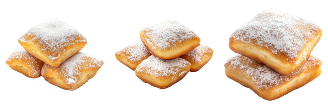 Beignets isolated on transparent background. PNG ,Set of - Powered by Adobe