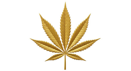 Isolated Gold Marijuana Leaf