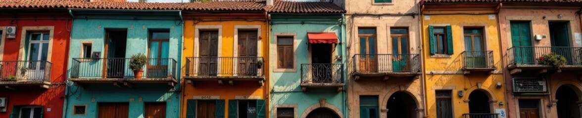 Aged tenement buildings with intricate details, Hong Kong building, Asia