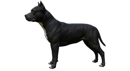 Isolated Profile of a Black Pitbull
